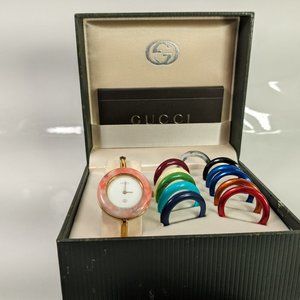 Vintage Gucci multi bezel Swiss made watch with certificate of authenticity